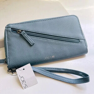 NWT Joe’s Jeans Thistle Blue Large Zip Around Wristlet Wallet